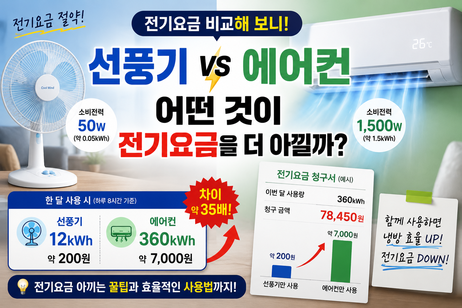 선풍기와 에어컨 요금